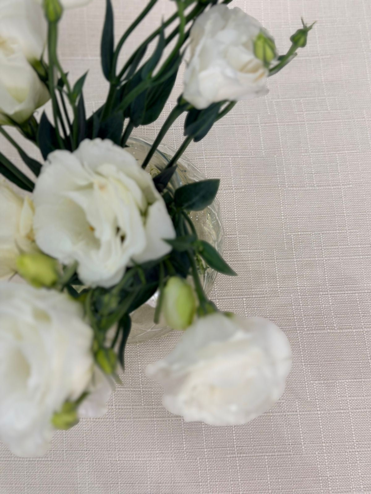 Bone Round Linen Look Tablecloth