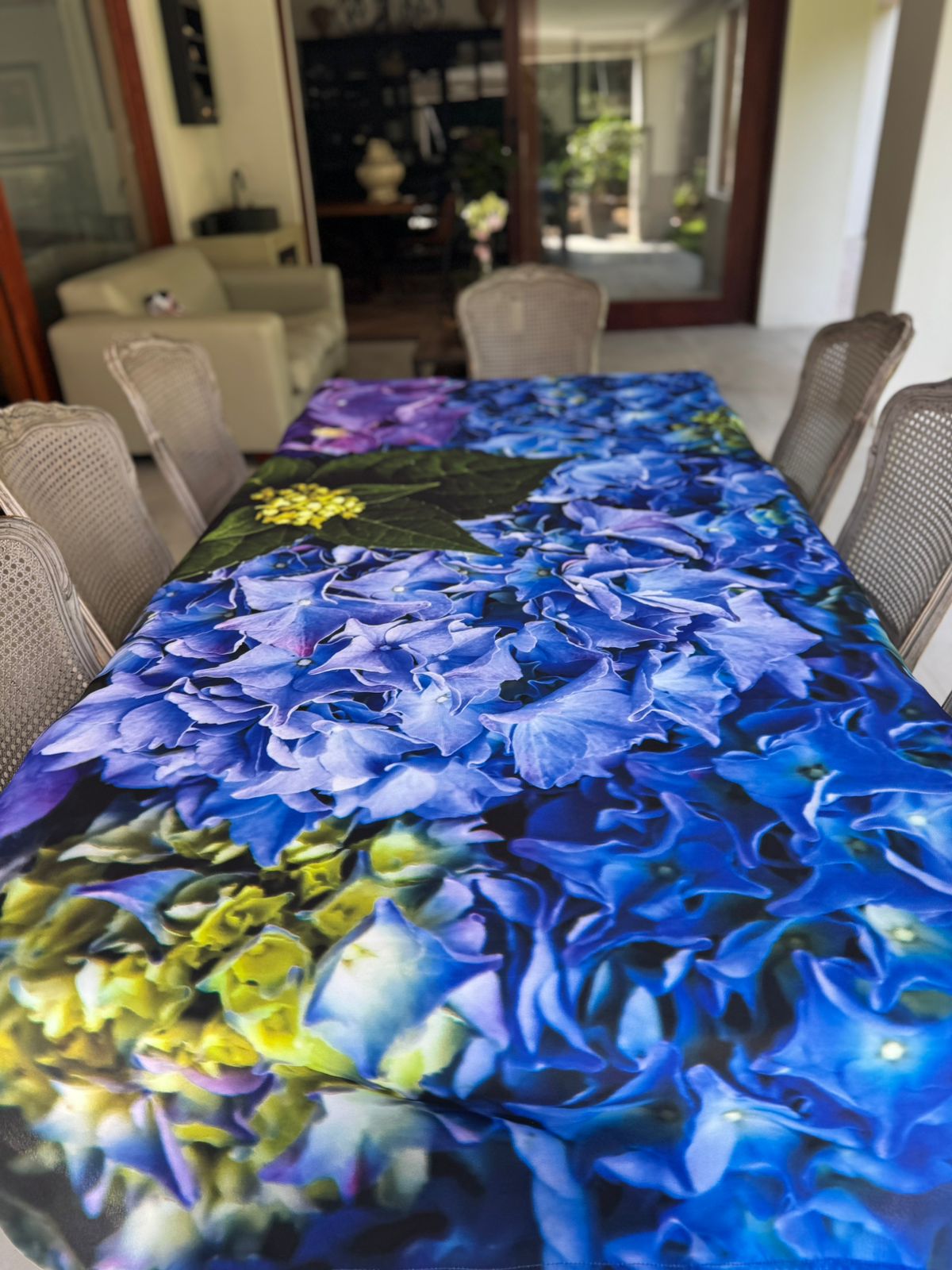 Purple Hydrangeas Vinyl Tablecloth