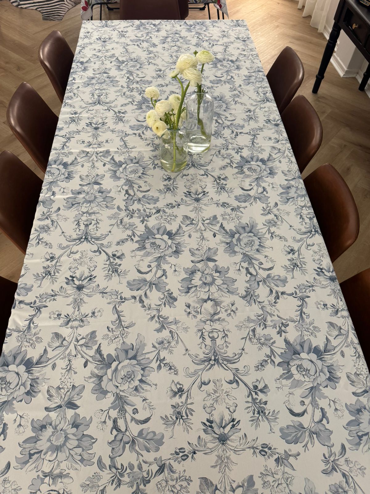 Toile de Jouy Material Tablecloth