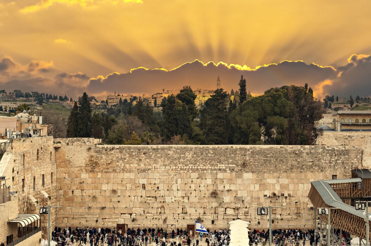 Kotel at Sunset Sukkah Walls