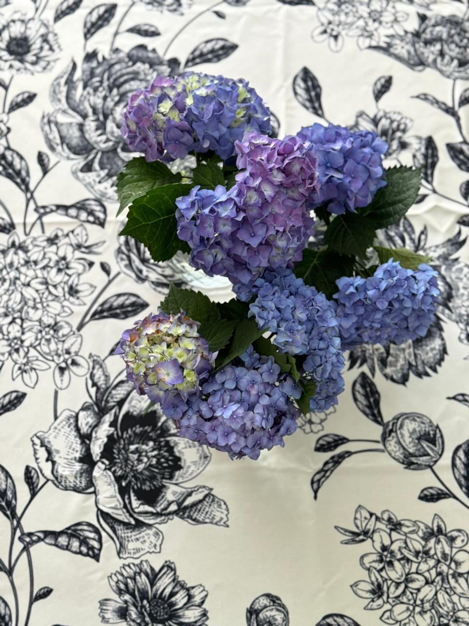 Noir Bloom Round PVC Tablecloth