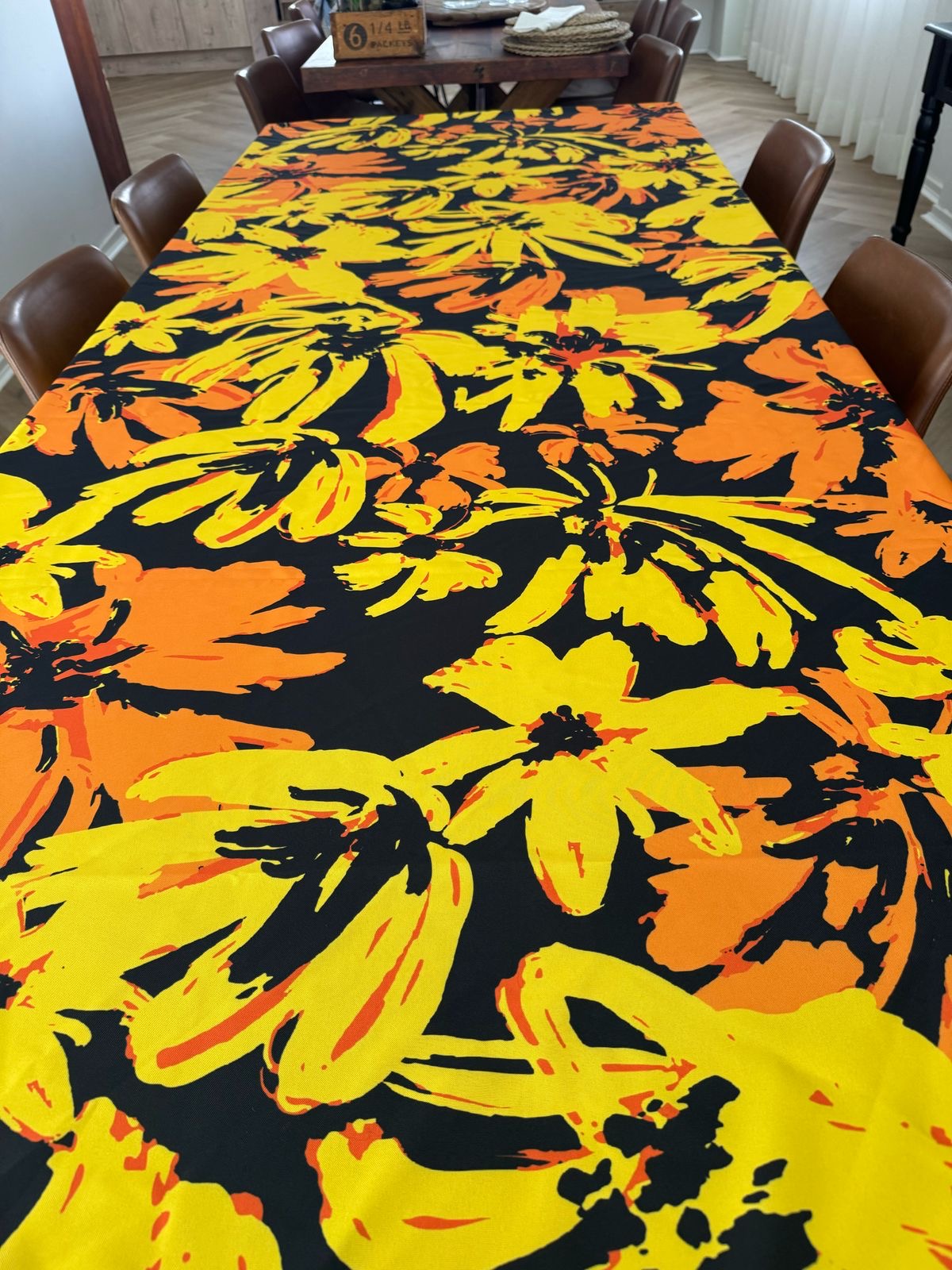 Sunshine Flower Round Material Tablecloth