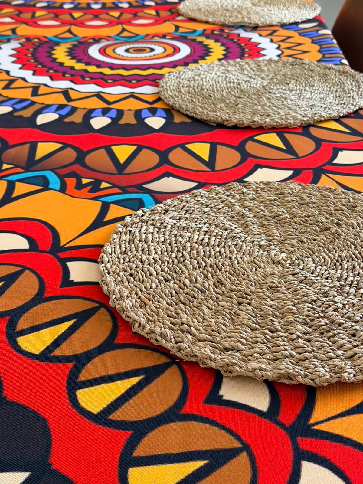 African Amber Round Wipeable Placemats