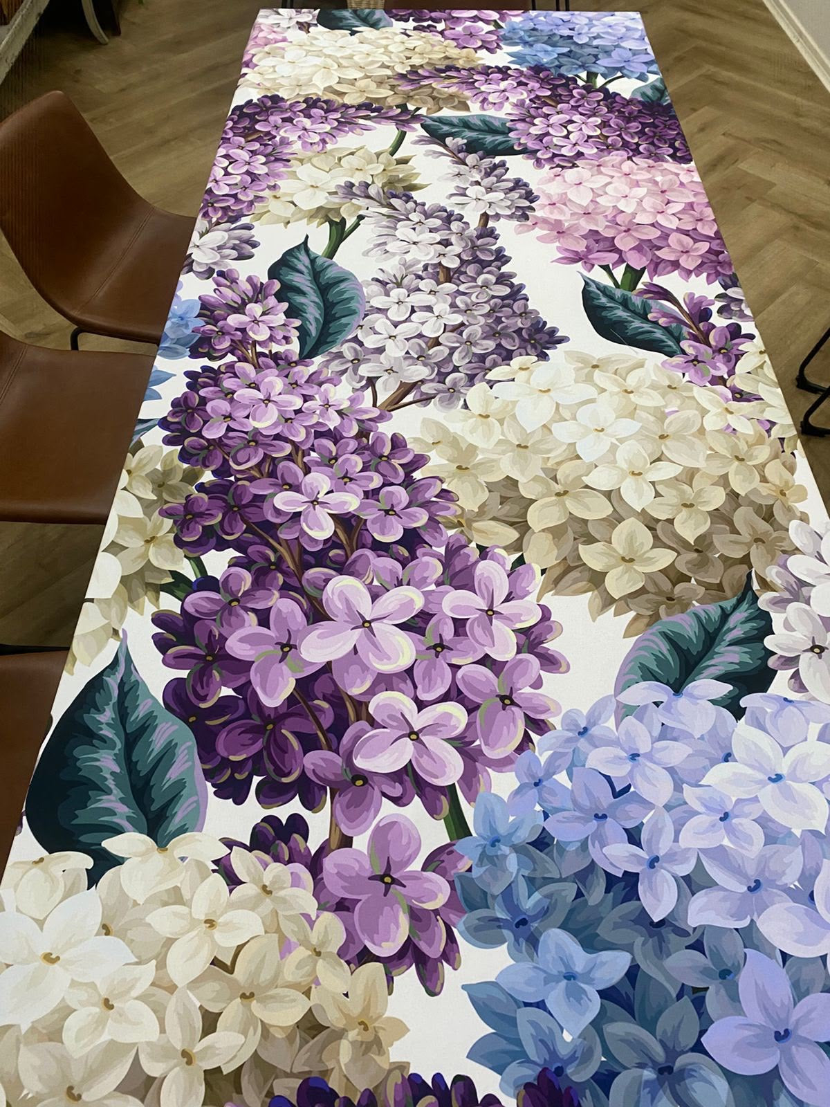 Hydrangeas Watercolor Round Material Tablecloth