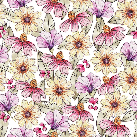 Colorful Flowers Vinyl Tablecloth