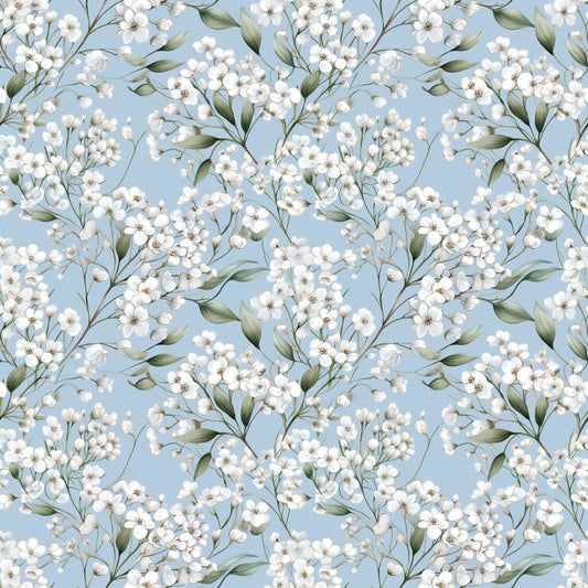 Baby's Breath Round Material Tablecloth