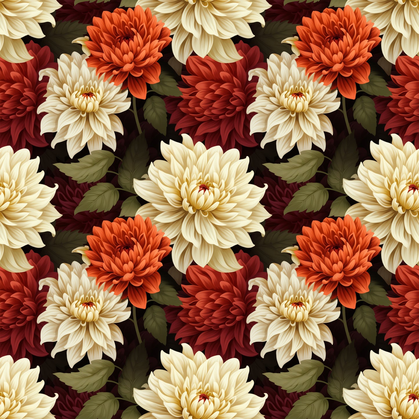 Dahlias Material Tablecloth