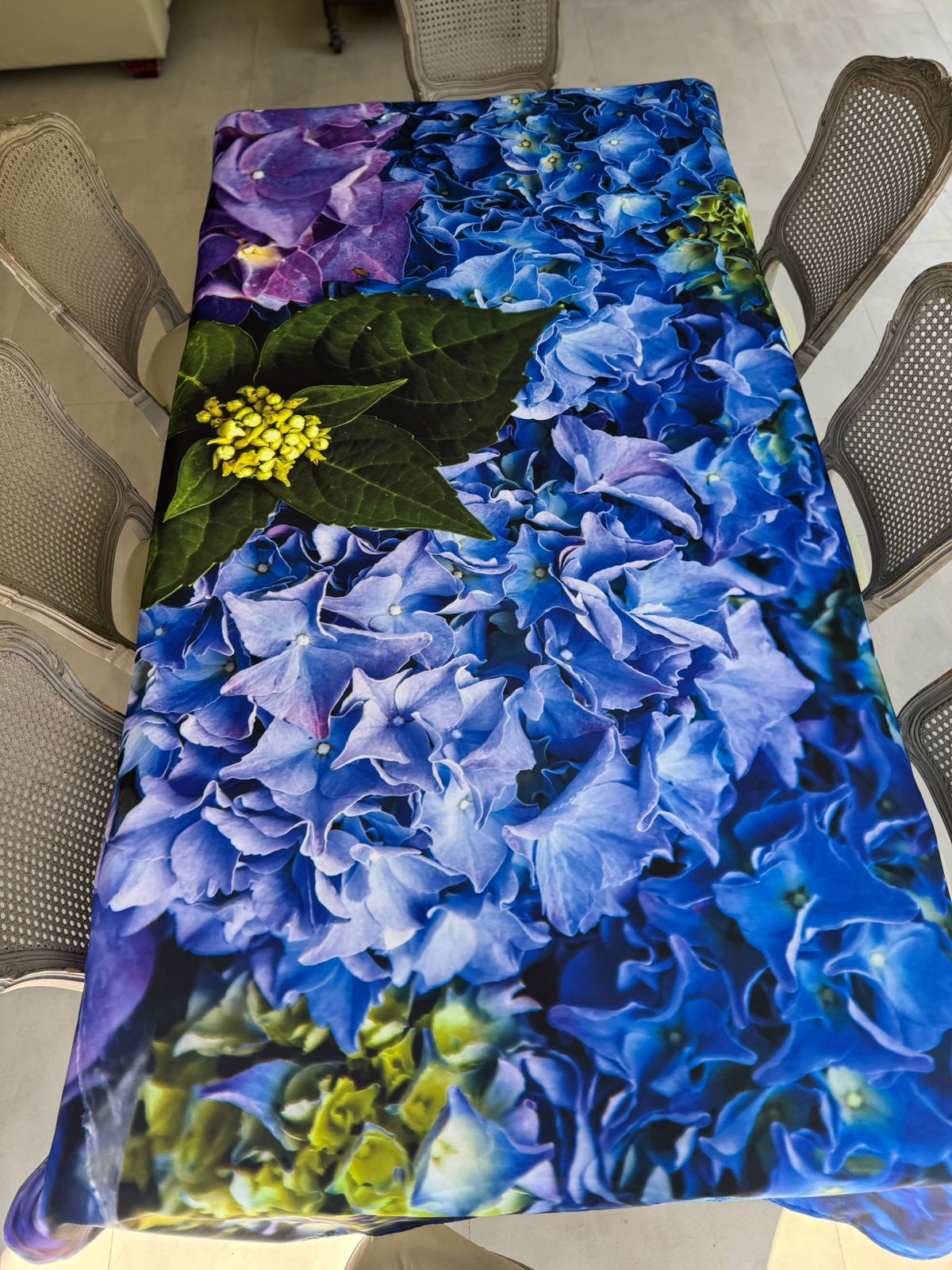 Purple Hydrangeas Round PVC Tablecloth