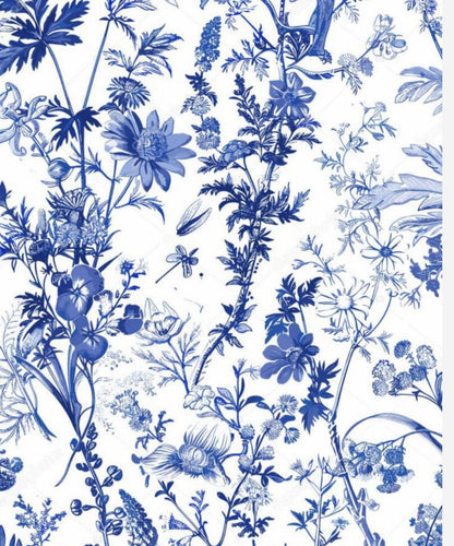 Delicate Blues PVC Tablecloth