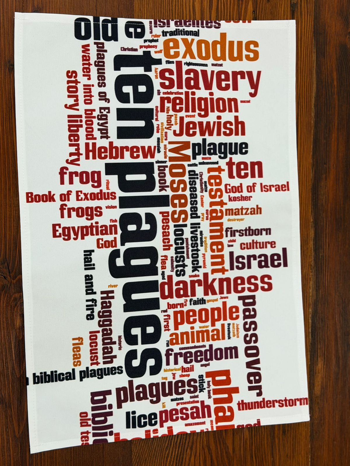 Ten Plagues Word Collage Passover Round Wipeable Placemats