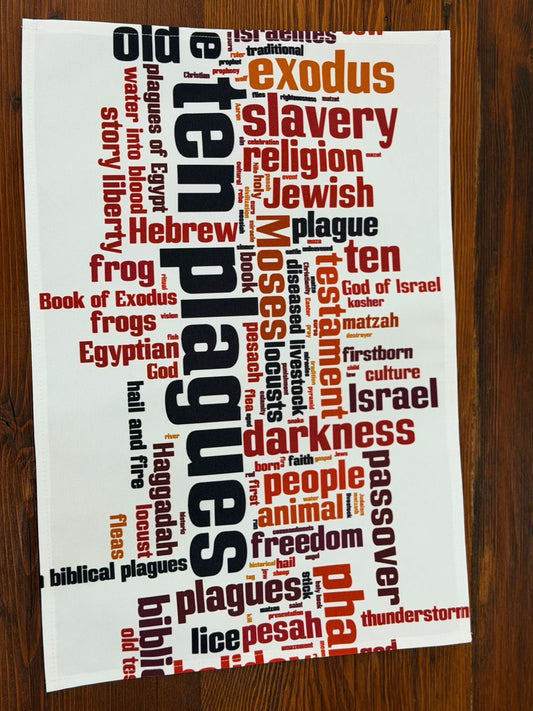 Ten Plagues Word Collage Passover Round Wipeable Placemats