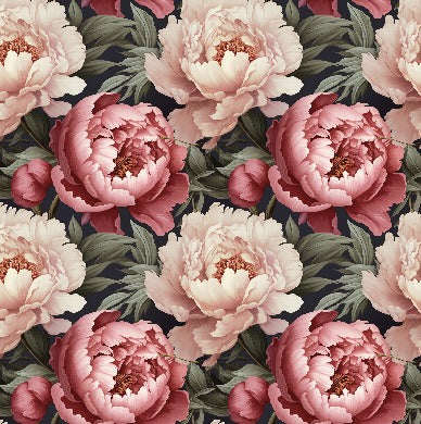 Peonies Floral Material Tablecloth