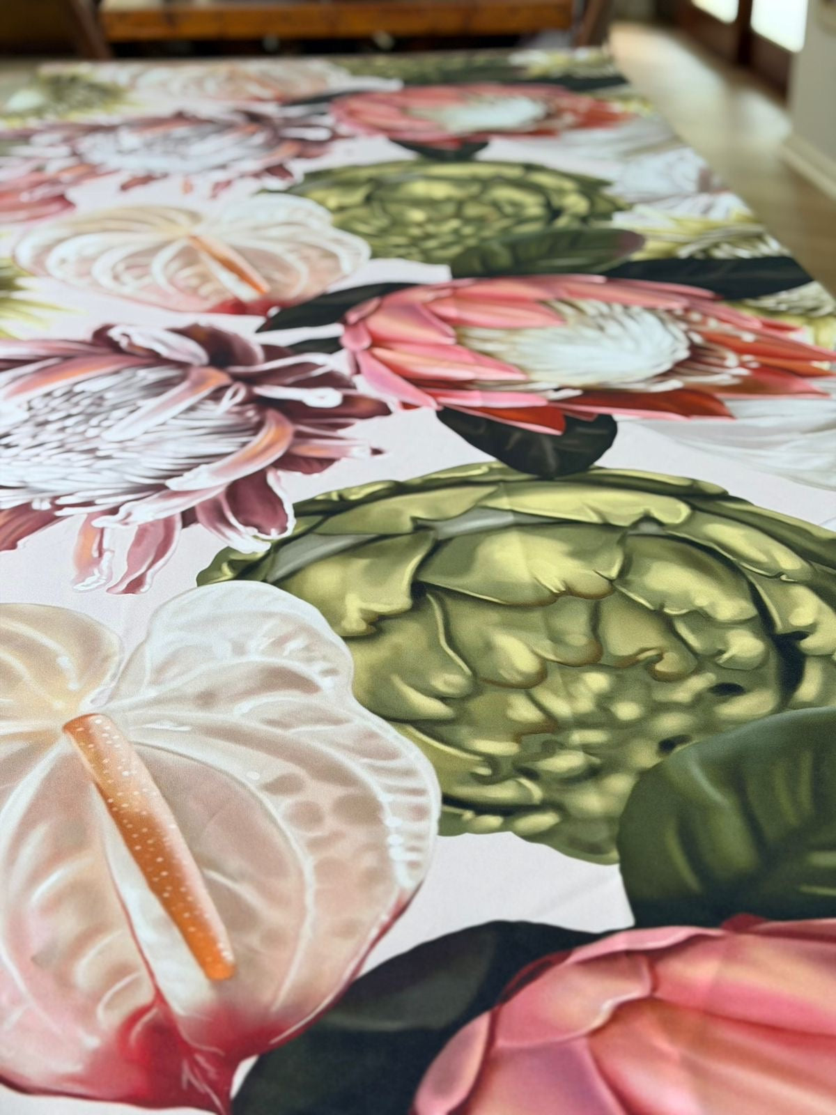 Protea Medley Round Material Tablecloth
