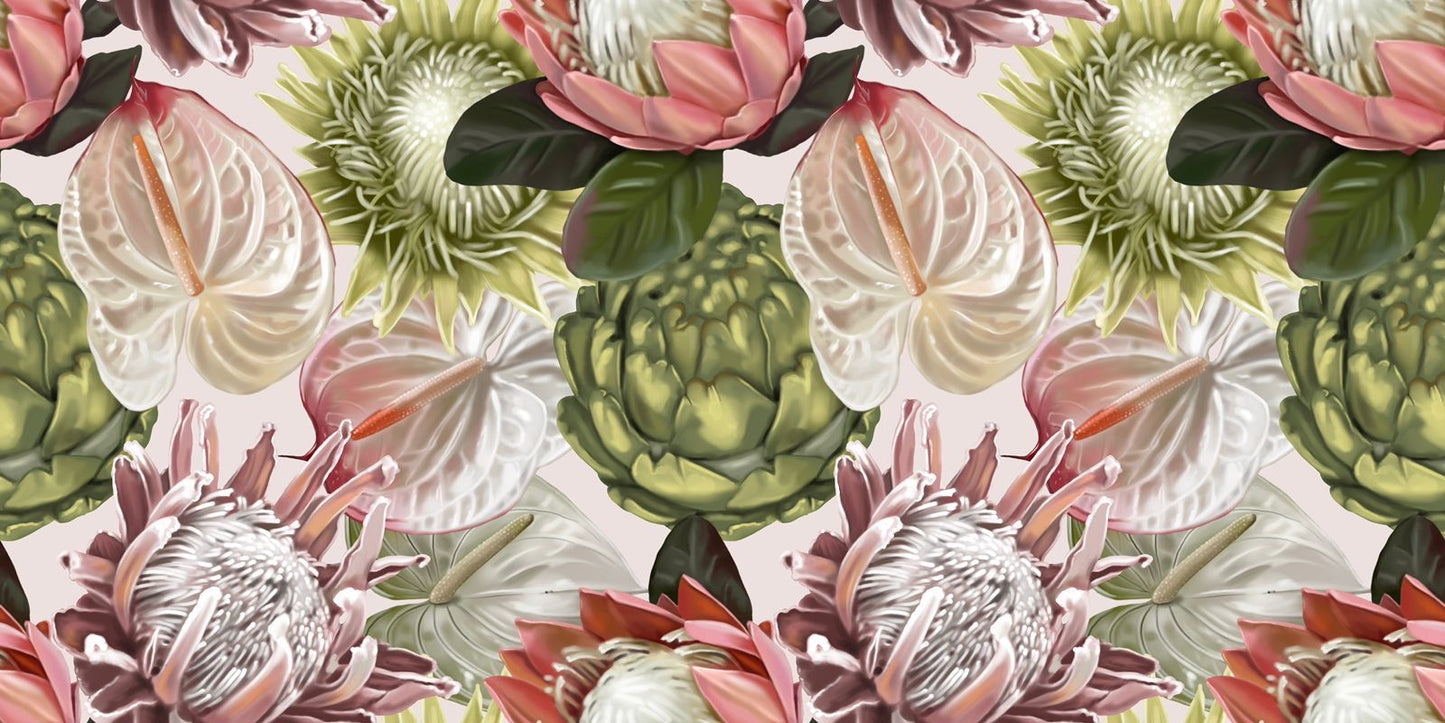 Protea Medley Vinyl Tablecloth