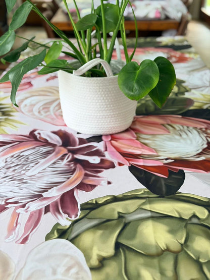 Protea Medley Round Material Tablecloth