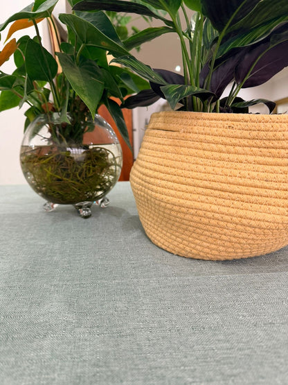 Sage Round Linen Look Tablecloth