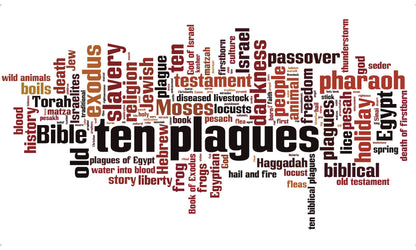 Ten Plagues Word Collage Passover Round Wipeable Placemats