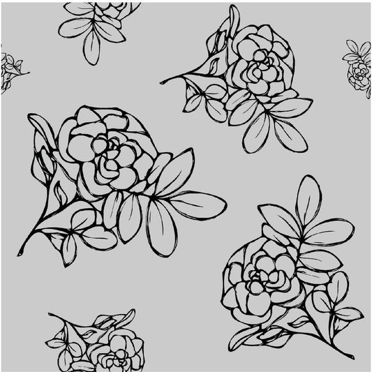 Sketched Rose Material Tablecloth