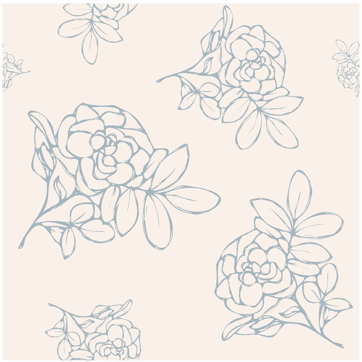 Sketched Rose Material Tablecloth