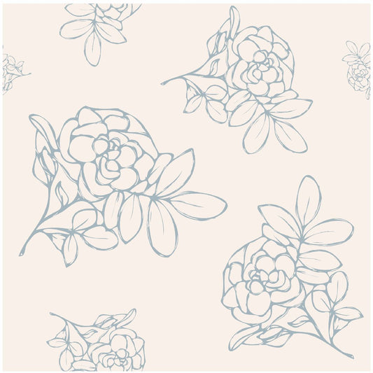 Sketched Rose Round Wipeable Placemats