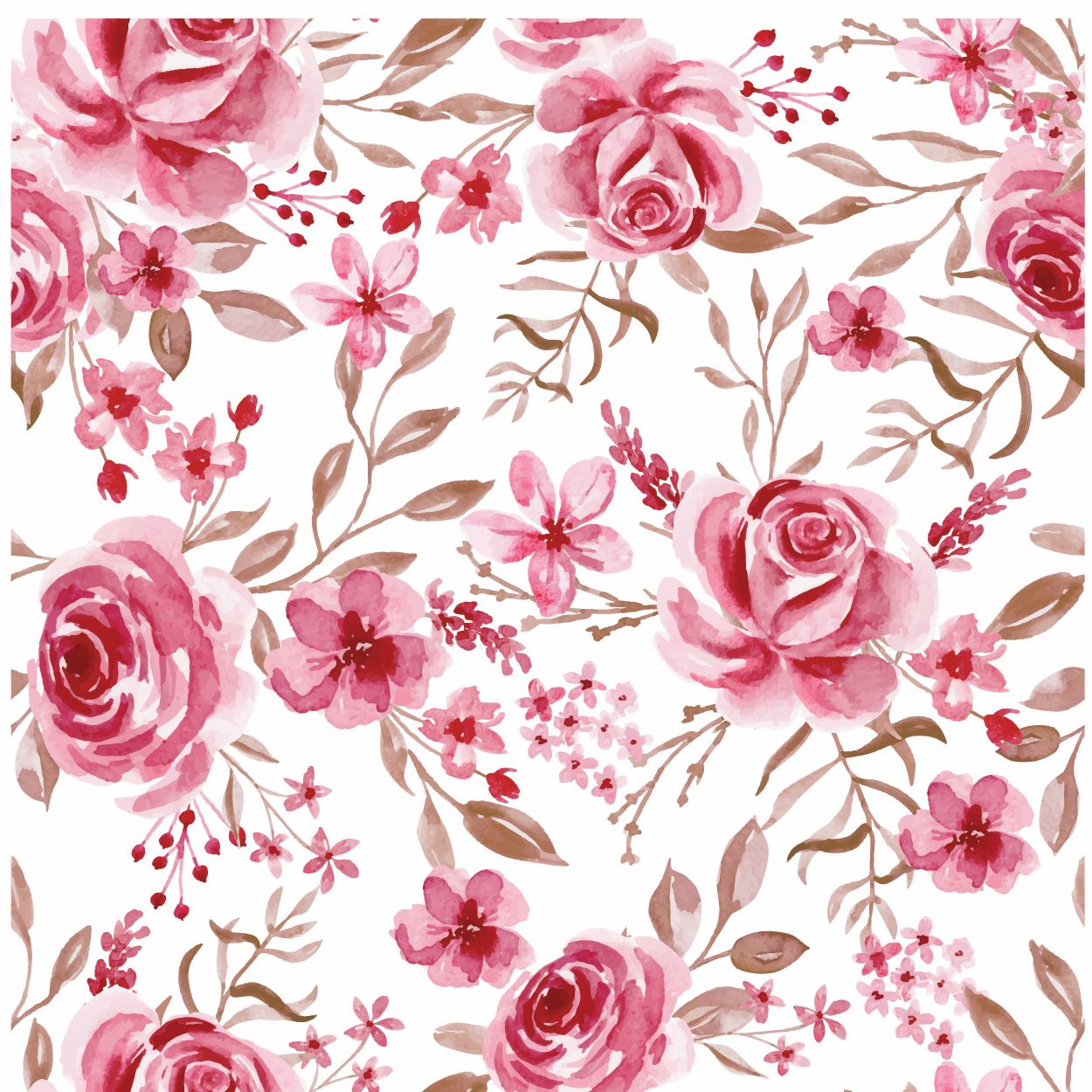 Roses On White Material Tablecloth