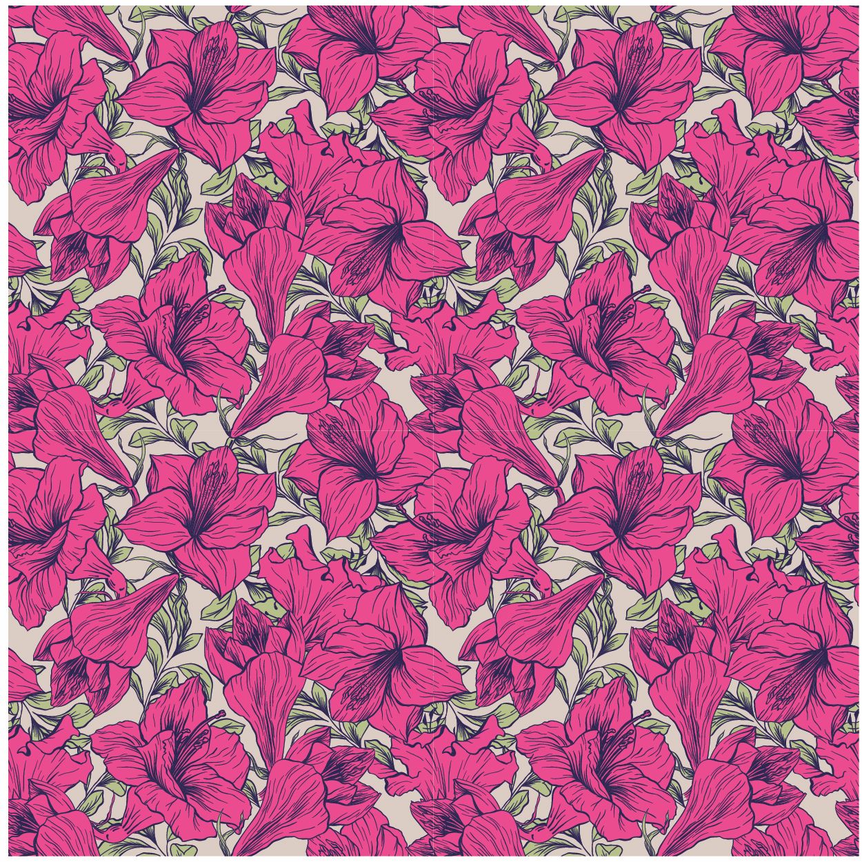 Hibiscus Cerise Vinyl Tablecloth