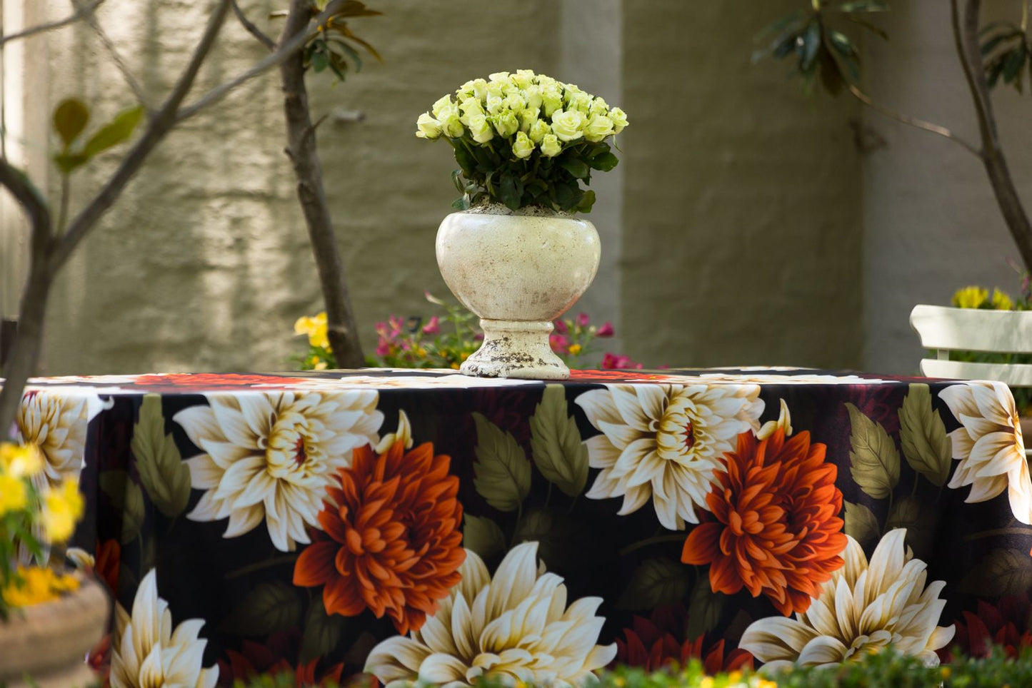 Dahlias Material Tablecloth