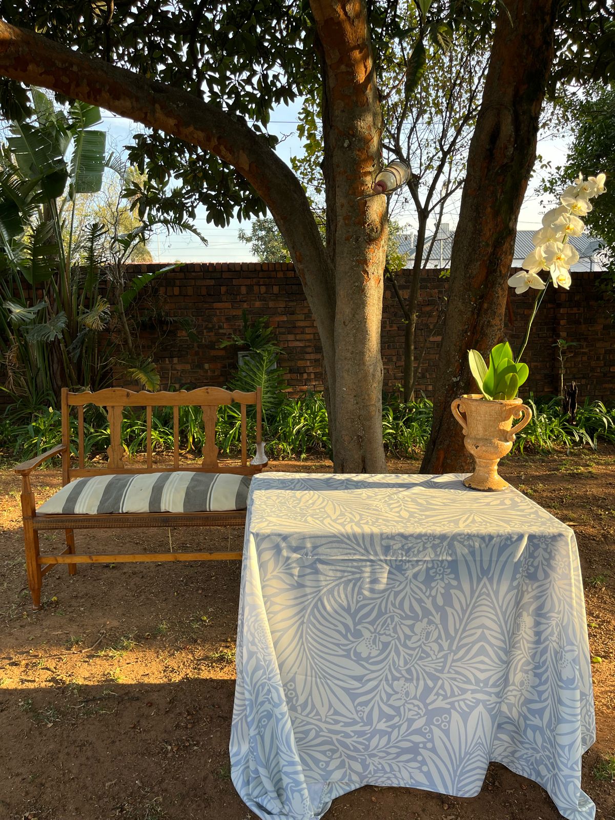 Floral Fronds Material Tablecloth