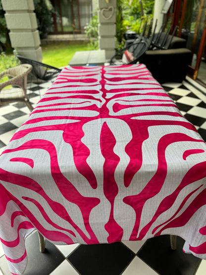 Pink Tiger Material Tablecloth