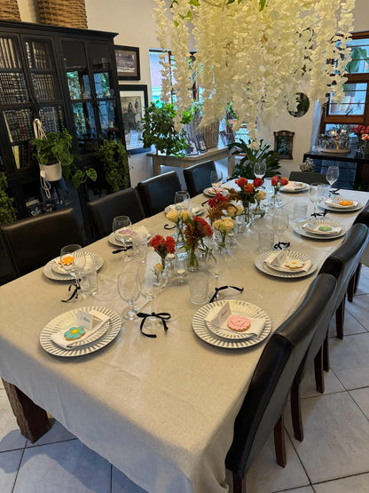 Light Grey Linen Look Tablecloth