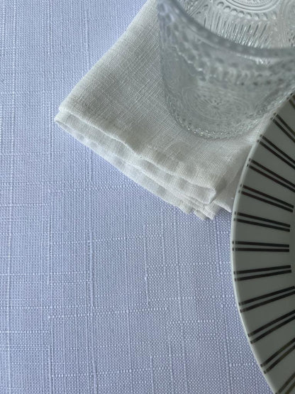 White Linen Look Tablecloth