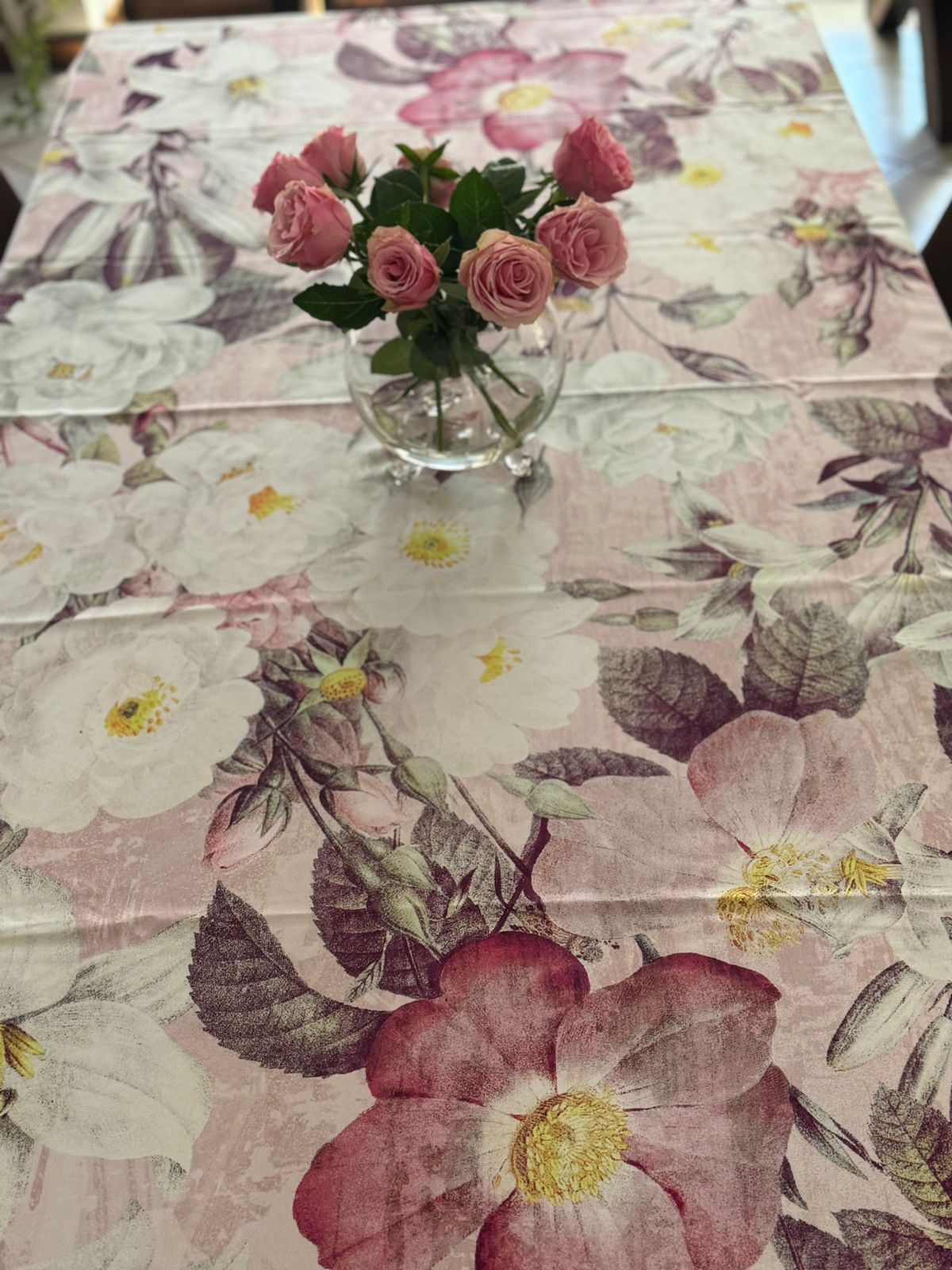 Ancient Roses Vinyl Tablecloth