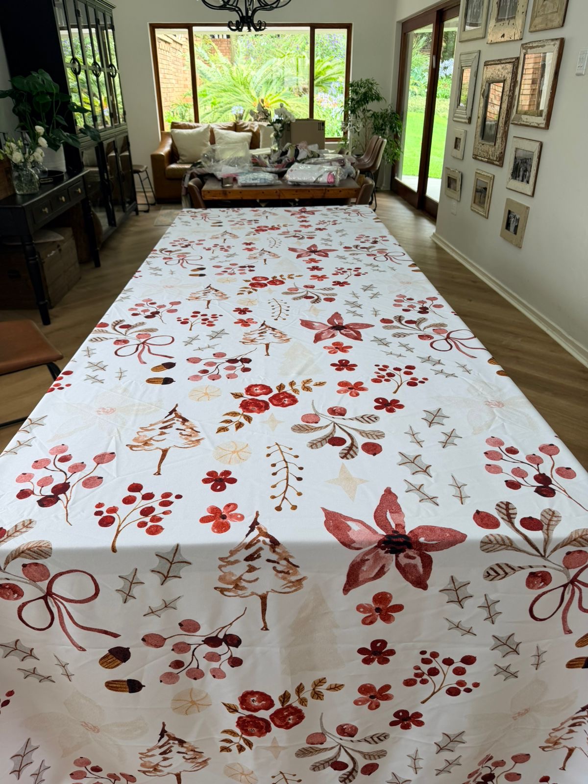 Maroon Celebration Vinyl Tablecloth