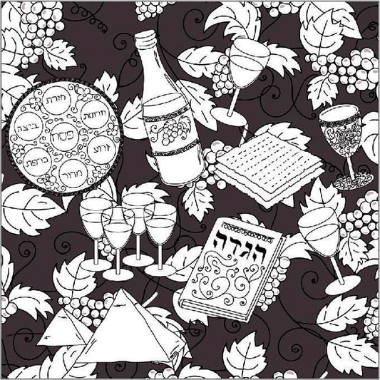 Black n White Seder Wipeable Placemats